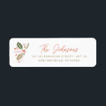 Vintage Holly Christmas Holiday Return Address Label<br><div class="desc">Featuring our original hand-drawn gollies in vibrant colors with a vintage feel.</div>