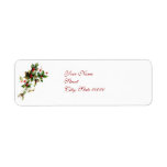 Vintage Holly Leaves &amp; Berries Christmas Label at Zazzle