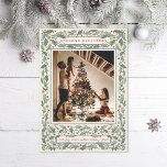 Vintage Holly Photo Holiday Card<br><div class="desc">Original illustrated frame made of holly leaves and berries; cream color.</div>