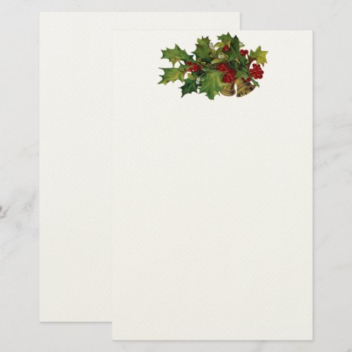 Vintage Holly Stationary Stationery | Zazzle