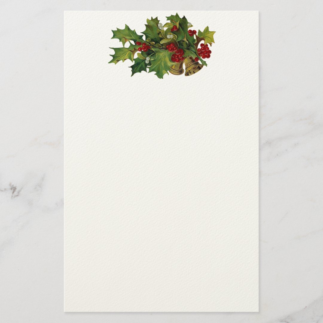 Vintage Holly Stationary Stationery | Zazzle