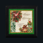 Vintage Holly Wreathe Damask Dove Chrismas Box<br><div class="desc">COLOR PALETTE: Classic Christmas red, green and gold set the tone for this collection. DESIGN COLLECTION: Vintage Christmas Dove. Buy this as a gift for your own family or as a Christmas gift for friends, family or co-workers! Or as a corporate gift for business. It's so easy to personalize and...</div>
