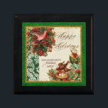 Vintage Holly Wreathe Damask Dove Chrismas Box<br><div class="desc">COLOR PALETTE: Classic Christmas red, green and gold set the tone for this collection. DESIGN COLLECTION: Vintage Christmas Dove. Buy this as a gift for your own family or as a Christmas gift for friends, family or co-workers! Or as a corporate gift for business. It's so easy to personalize and...</div>