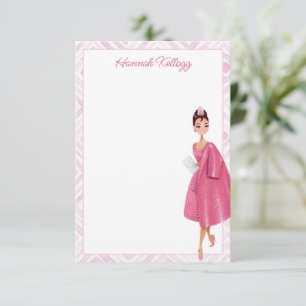 Vintage Hollywood Audrey Pink Personalized Thank You Card