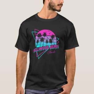 Vintage Hollywood Beach Florida Beach Palm Trees T-Shirt