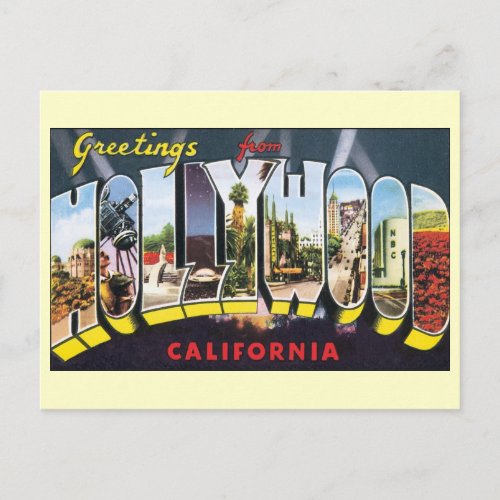 Vintage Hollywood California Change of Address Announcement Postcard