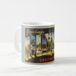 Vintage Hollywood California Mug<br><div class="desc">An old colorful postcard greeting from Hollywood,  California. If you prefer a different background color on the mug - it's easy to change.</div>