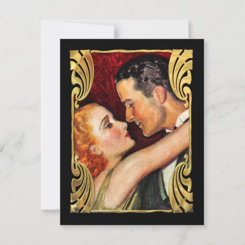 Vintage Hollywood Glamour Couple Reception Announcement