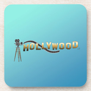 Vintage Hollywood Movie Director Camera Compact Mi Beverage Coaster