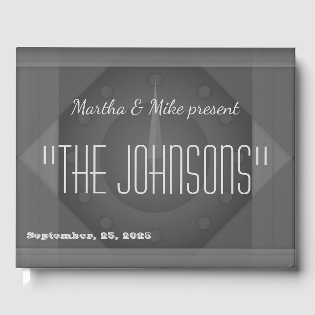 Vintage Hollywood Movie Title Wedding Guest Book (Front)