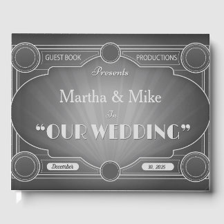 Vintage Hollywood Movie Title Wedding Guest Book