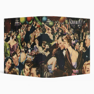 Vintage Hollywood Theme Fancy Party with Balloons 3 Ring Binder