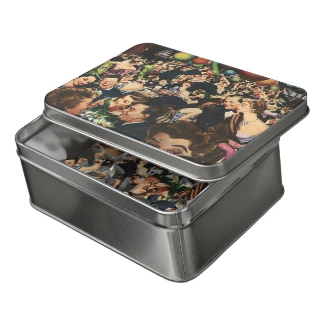 Vintage Hollywood Theme Fancy Party with Balloons Jigsaw Puzzle (Lid Open)