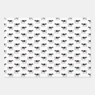 Vintage Holstein Cows CUSTOM BACKGROUND COLOR Wrapping Paper Sheets