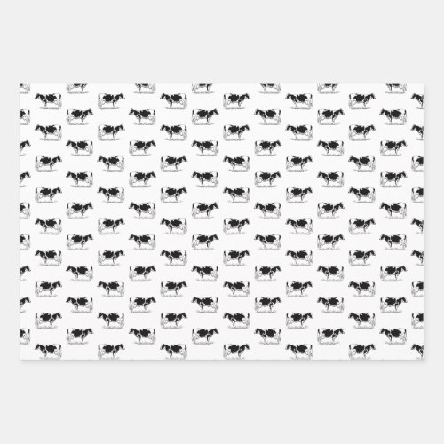 Vintage Holstein Cows CUSTOM BACKGROUND COLOR Wrapping Paper Sheets