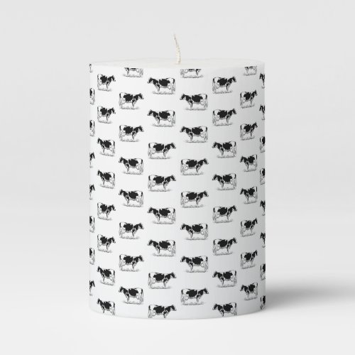 Vintage Holstein Cows CUSTOM BG COLOR Pillar Candle