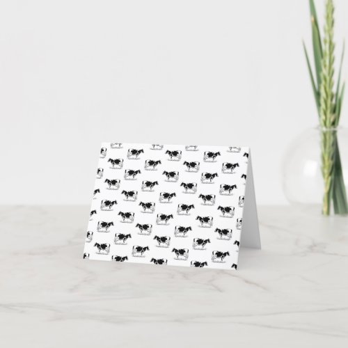 Vintage Holstein Cows CUSTOM BG COLOR Thank You Card