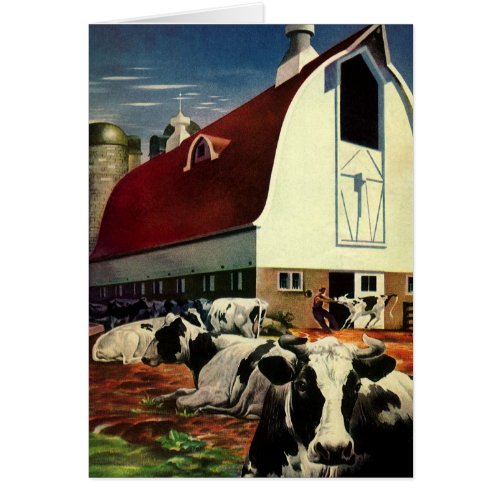 Vintage Holstein Milk Cows on Dairy Farm Business