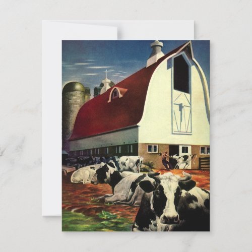 Vintage Holstein Milk Cows on Dairy Farm Business