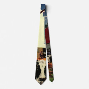 Vintage Holstein Milk Cows on Dairy Farm Business Tie