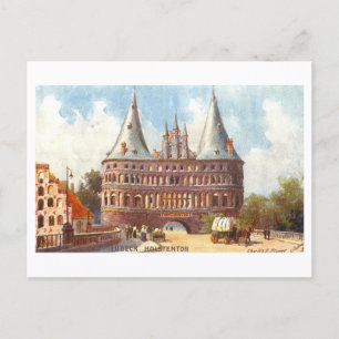 Vintage Holstentor in Lubeck, Germany Postcard