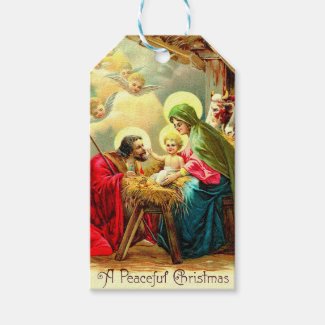 Vintage Holy Family Christmas Gift Tags