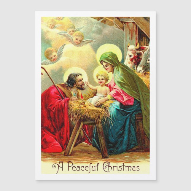 Vintage Holy Family Christmas Holiday Card (Front)