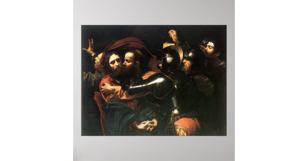 Vintage Holy Jesus christ, Judas kiss, painting Poster | Zazzle