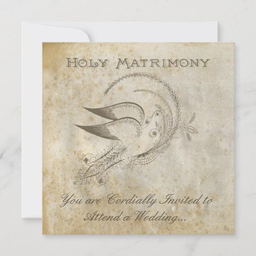 Vintage Holy Matrimony Square Invitation