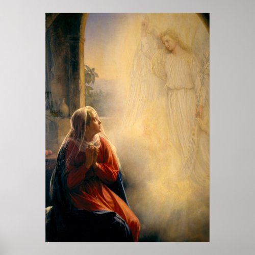 Vintage Holy virgin mother mary Archangel Gabriel Poster