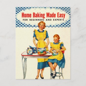 Vintage Home Baking Made Easy! Postcard by seemonkee at Zazzle