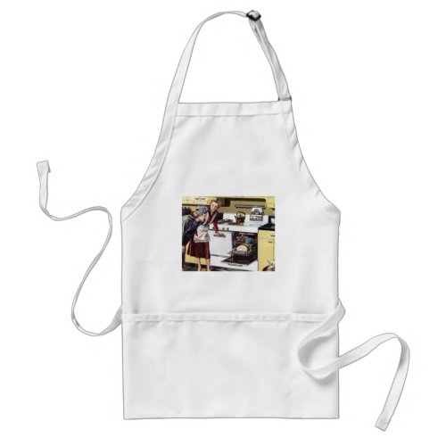 Vintage Home Interior Mom in the Kitchen Cooking Adult Apron