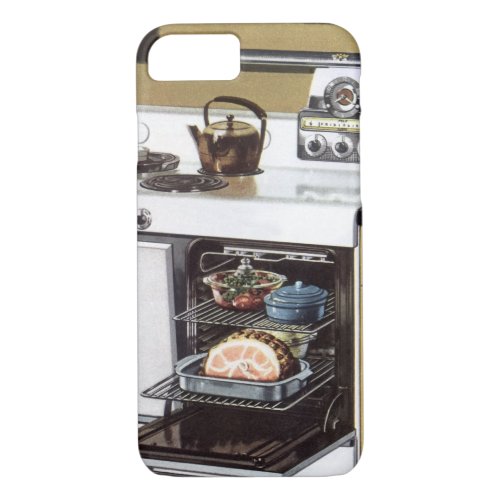 Vintage Home Interior Mom in the Kitchen Cooking iPhone 87 Case