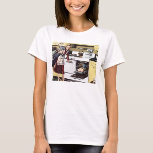 Vintage Home Interior Mom in the Kitchen Cooking T_Shirt