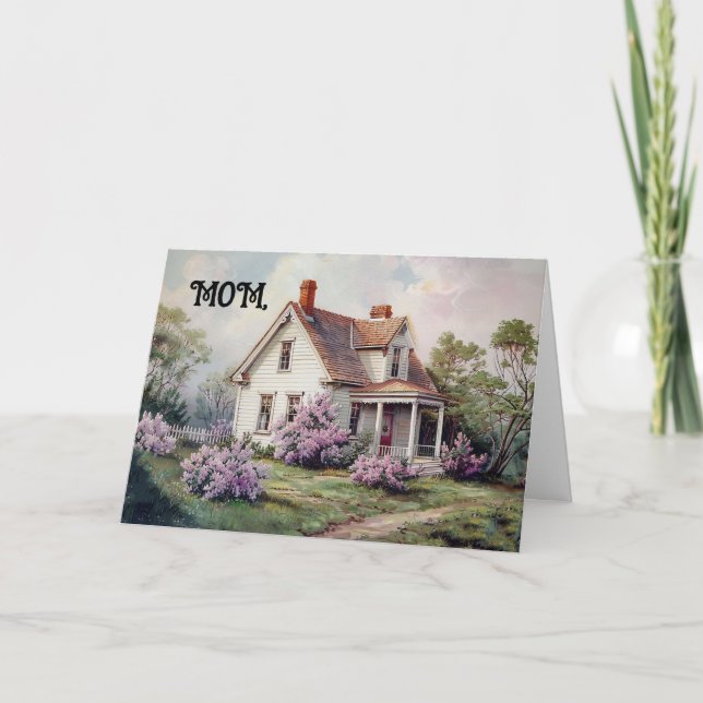 Vintage Home Mom's Birthday Greeting Card (Front)