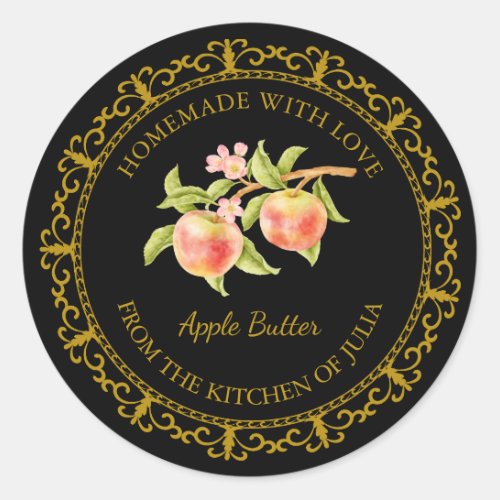 Vintage Homemade Apple Butter Label l Black