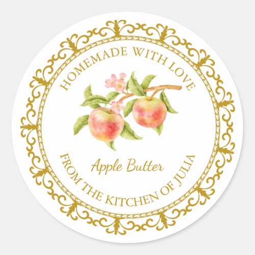 Vintage Homemade Apple Butter Label l White