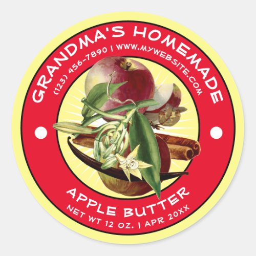 Vintage Homemade Apple Butter Label Template