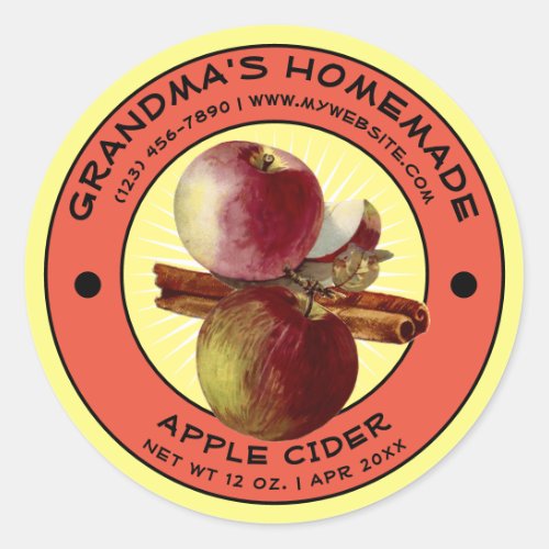 Vintage Homemade Apple Cider Label Template