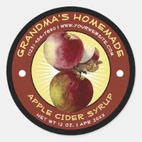 Vintage Homemade Apple Cider Syrup Label Template