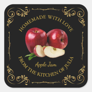 Vintage Homemade Apple Jam Square Label