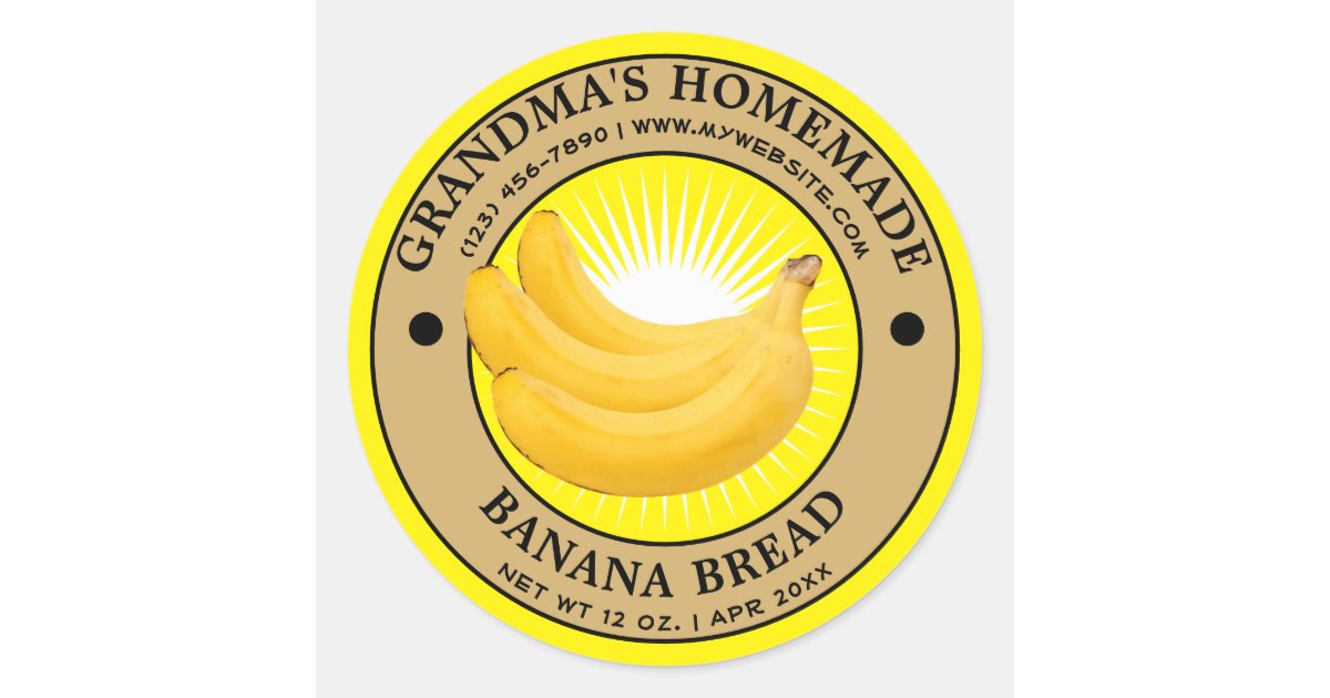 Vintage Homemade Banana Bread Label Template | Zazzle.com
