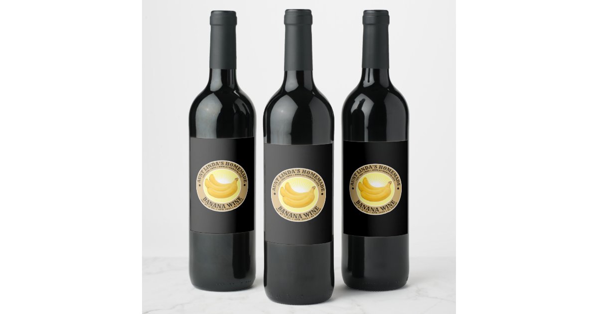 Vintage Homemade Banana Wine Label Template Zazzle