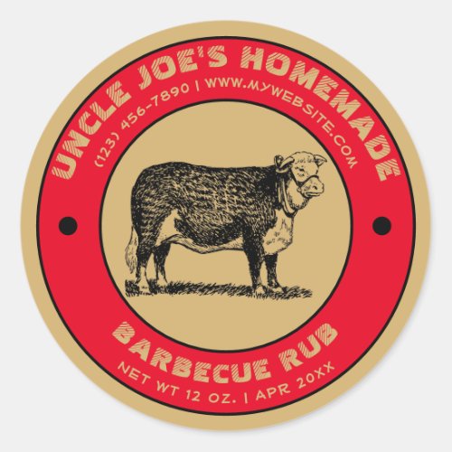 Vintage Homemade Barbecue Rub Label Template