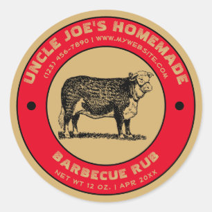 Vintage Homemade Barbecue Rub Label Template