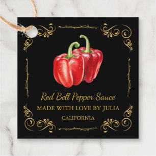 Vintage Homemade Bell Pepper Sauce Square Hang Tag