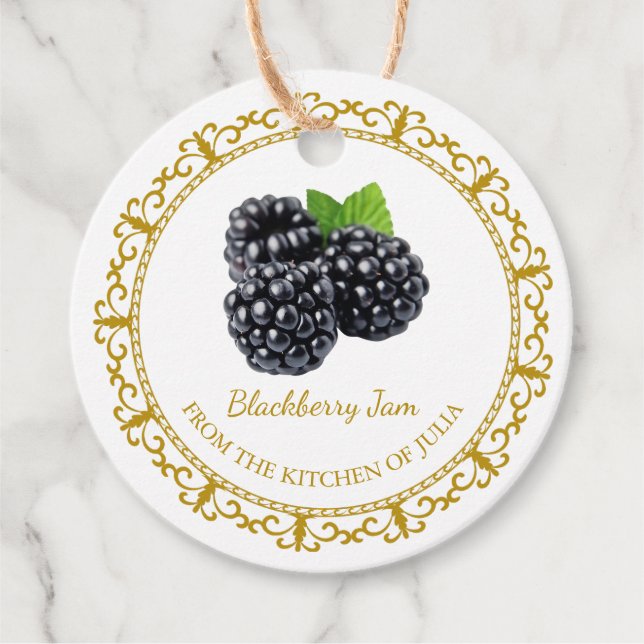 Vintage Homemade Blackberry Jam Hang Tag l White (Front)