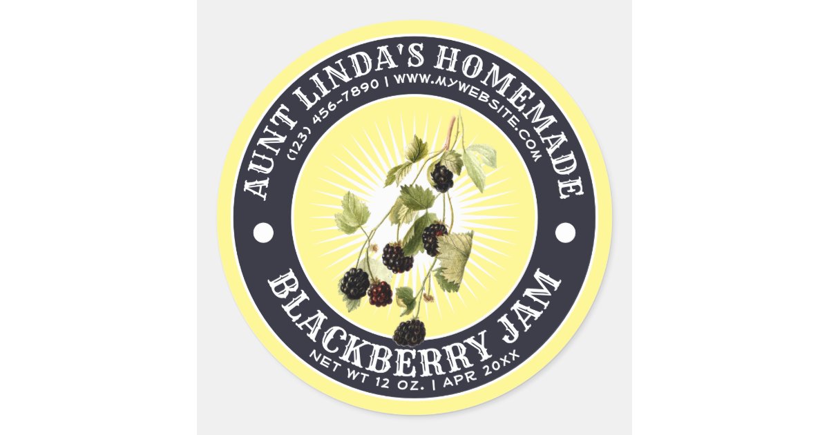 Printable blackberry jam labels