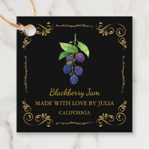 Vintage Homemade Blackberry Jam Square Hang Tag