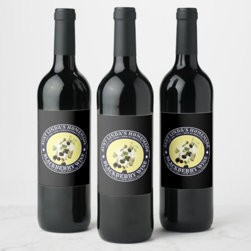 Vintage Homemade Blackberry Wine Label Template